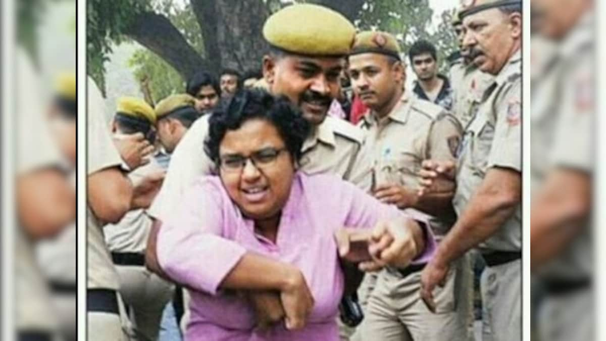 JNU missing student row: Twitterati agitates against Delhi Police manhandling female protester