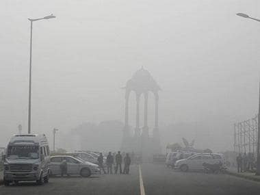 Streets of Delhi covered with smog. News18