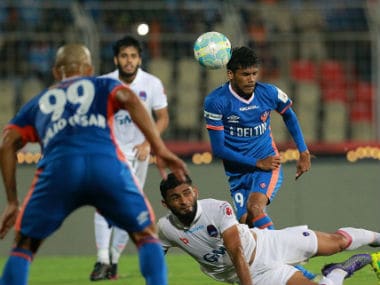 Action between Delhi Dynamos and FC Goa on Sunday. ISL