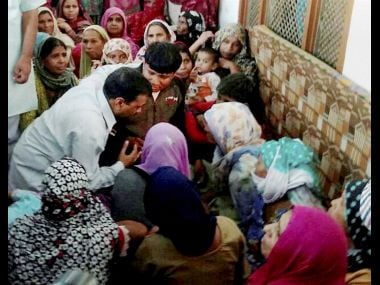 Delhi CM Arvind Kejriwal met the family of ex-serviceman Ram Kishan Grewal in Bhiwani on Thursday. PTI