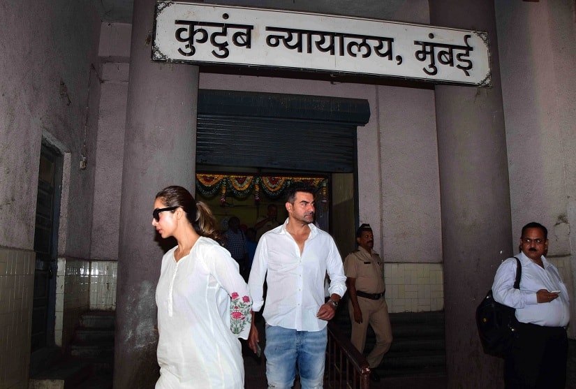 Bollywood actors Malaika Arora Khan and Arbaaz Khan leaves from Bandra Family Court, in Mumbai, India on November 29, 2016.The couple appeared in court for the mandatory counseling session. (Sanket Shinde/ SOLARIS IMAGES)