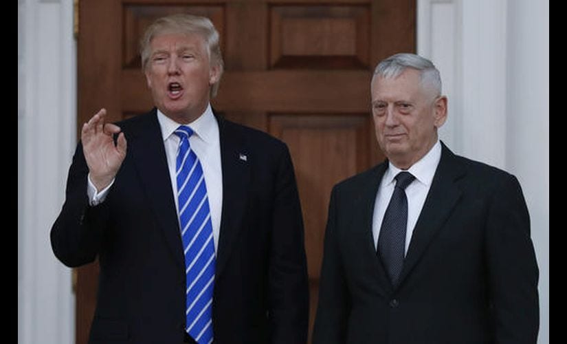 President-elect Donald Trump with retired Marine Corps Gen. James Mattis. AP