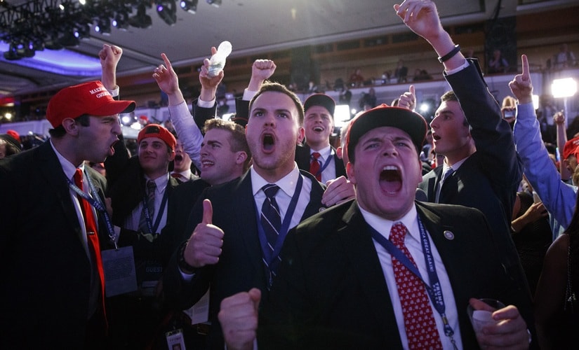 Donald Trump supports rejoice after the result. AP