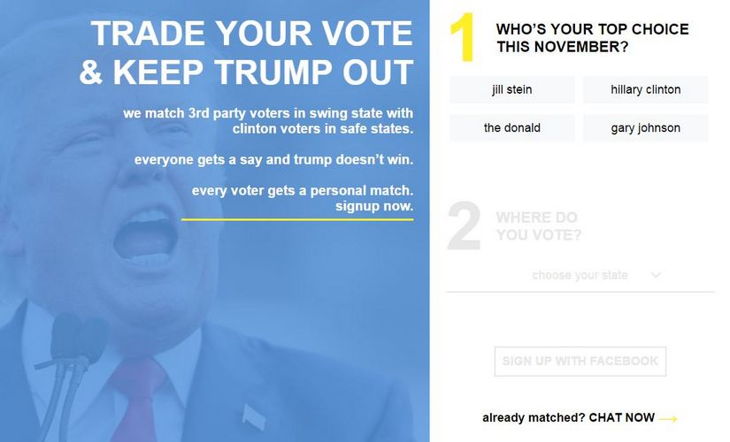 Screengrab of the website.