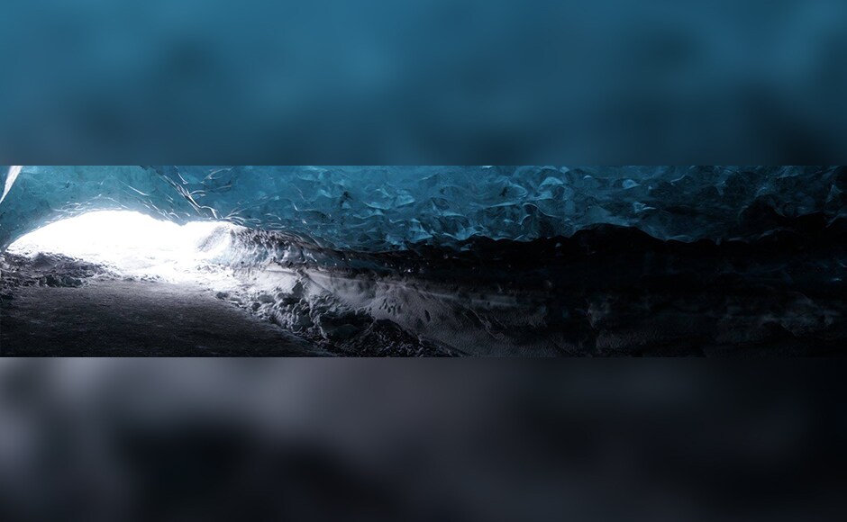 The ice cave in the belly of the massive Vatnajökull glacier. The colour of the ice is due to centuries of compression, which pushes out all air. Photo credit: Alok Raj The ice cave in the belly of the massive Vatnajökull glacier. The colour of the ice is due to centuries of compression, which pushes out all air. Photo credit: Alok Raj