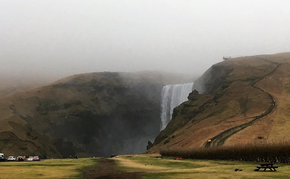 Skógafoss falls situated on the Skógá River in the south of Iceland at the cliffs of the former coastline. Photo credit: Alok Raj Skógafoss falls situated on the Skógá River in the south of Iceland at the cliffs of the former coastline. Photo credit: Alok Raj