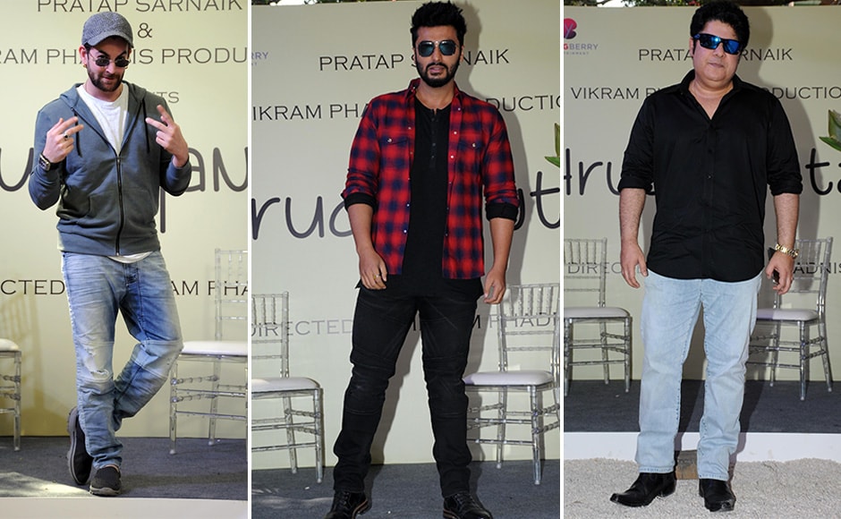 (L-R- Neil Nitin Mukesh, Arjun Kapoor and Sajid Khan. Images by Sachin Gokhale/Firstpost (L-R- Neil Nitin Mukesh, Arjun Kapoor and Sajid Khan. Images by Sachin Gokhale/Firstpost