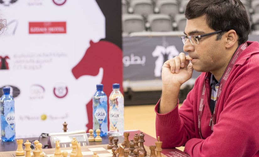 Anand beat Yusup Atabayev in the sixth round and Li Chao in the seventh. This was followed by three draws. Image courtesy: Maria Emelianov