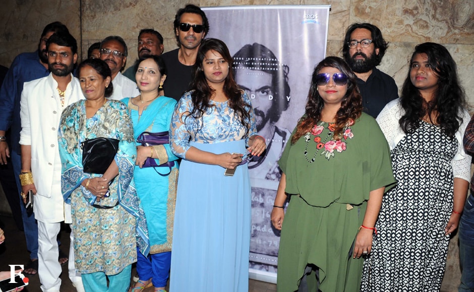 Arjun Rampal with Arun Gawli's (gangster turned politician) daughters Geeta Gawli and Yogita Gawli during the special screening of the teaser of film Daddy in Lighthouse. Sachin Gokhale/Firstpost Arjun Rampal with Arun Gawli's (gangster turned politician) daughters Geeta Gawli and Yogita Gawli during the special screening of the teaser of film Daddy in Lighthouse. Sachin Gokhale/Firstpost