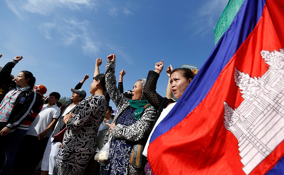 People shout during a Human Rights Day celebration at Freedom Park in Phnom Penh, Cambodia. Reuters People shout during a Human Rights Day celebration at Freedom Park in Phnom Penh, Cambodia. Reuters