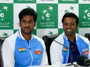 File photo of Saketh Myeni (L). AFP