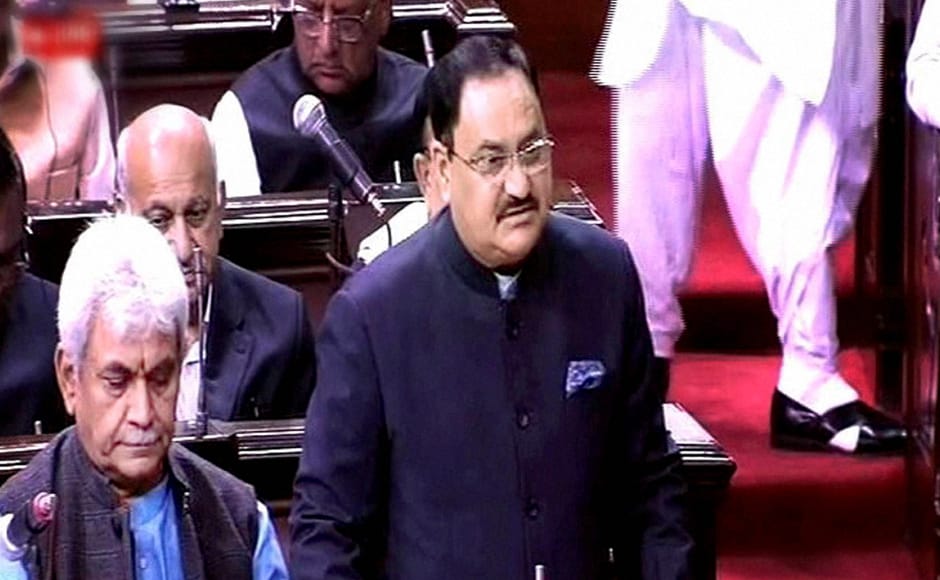 Union Health Minister JP Nadda speaks in the Rajya Sabha in New Delhi on Friday. Earlier, the members observed silence as mark of respect to condole death of former Rajya Sabha member V Ramanathan. PTI Union Health Minister JP Nadda speaks in the Rajya Sabha in New Delhi on Friday. Earlier, the members observed silence as mark of respect to condole death of former Rajya Sabha member V Ramanathan. PTI