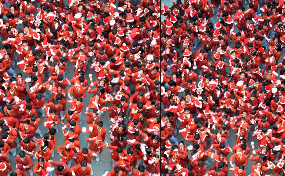With the peel of midnight bells, people around the world celebrated the birth of Jesus Christ heralding the Christmas celebrations which will culminate with New Year's celebration. In India's Moradabad, children dressed up as Santa Claus to take part in Christmas celebrations on Saturday. PTI With the peel of midnight bells, people around the world celebrated the birth of Jesus Christ heralding the Christmas celebrations which will culminate with New Year's celebration. In India's Moradabad, children dressed up as Santa Claus to take part in Christmas celebrations on Saturday. PTI