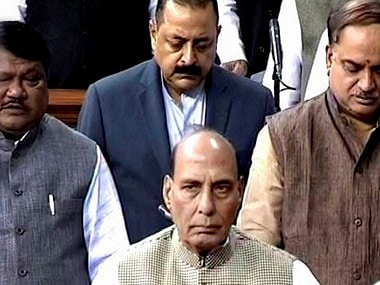 New Delhi: Union Home Minister Rajnath Singh in the Lok Sabha. PTI Photo