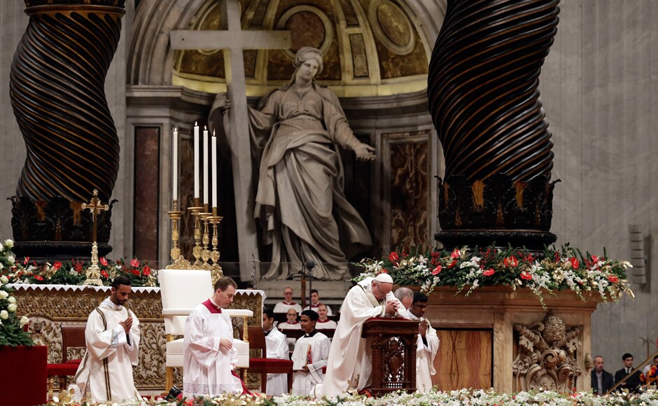 Addressing a 10,000-strong crowd late on Saturday in St. Peter's Square, the pontiff urged worshippers to think of the children Addressing a 10,000-strong crowd late on Saturday in St. Peter's Square, the pontiff urged worshippers to think of the children