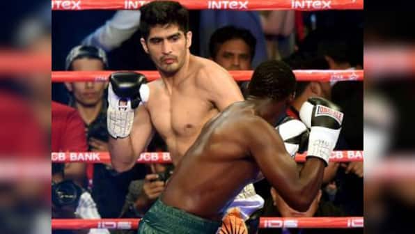 Vijender Singh knocks out Francis Cheka to successfully defend his WBO Asia Pacific title