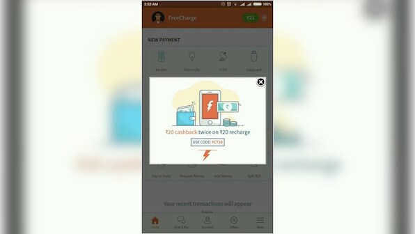 FreeCharge is wearing Santa pants with a two-day 100% cashback bonanza