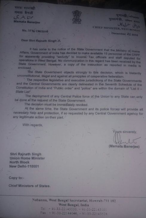 Centre versus Mamata: Bengal CM calls CRPF deployment for IT raids unconstitutional and illegal Centre versus Mamata: Bengal CM calls CRPF deployment for IT raids unconstitutional and illegal