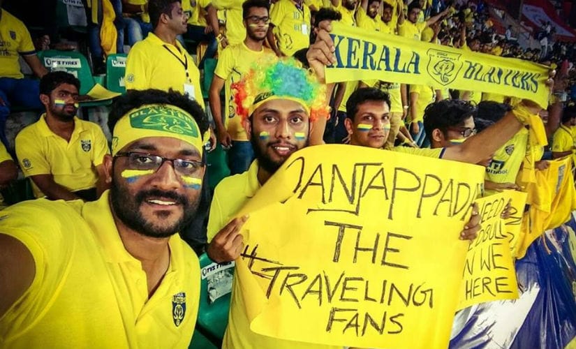 Manjapadda that translated to 'Yellow Army' also travel for the Blasters' away matches. Image courtesy: Facebook/Manjappada Fan Club