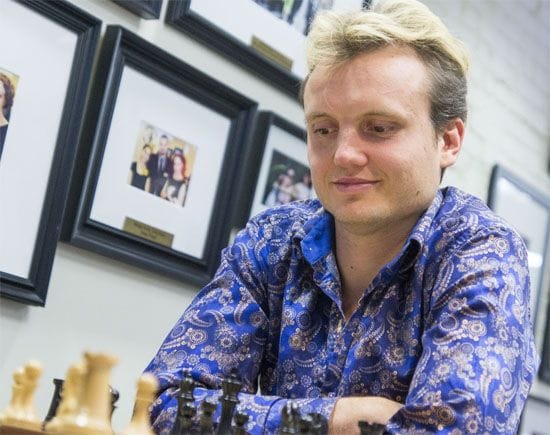 Chess grandmaster Timur Gareyev playing a 10 person blindfold