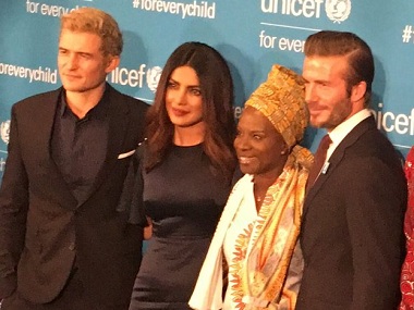 Priyanka Chopra shares stage with David Beckham, Orlando Bloom at Unicef's 70th anniversary gala Priyanka Chopra shares stage with David Beckham, Orlando Bloom at Unicef's 70th anniversary gala