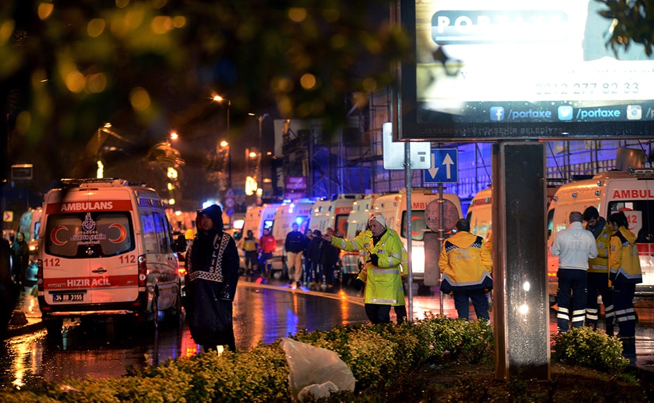 Thirty-nine people, including two Indians, were killed on Sunday when a gunman went on a rampage at an exclusive nightclub in Istanbul where revellers were celebrating the New Year. Turkey's state-run news agency said that in what was suspected to be a terror attack, an armed assailant has opened fire at a nightclub in Istanbul during New Year's celebrations. AP Thirty-nine people, including two Indians, were killed on Sunday when a gunman went on a rampage at an exclusive nightclub in Istanbul where revellers were celebrating the New Year. Turkey's state-run news agency said that in what was suspected to be a terror attack, an armed assailant has opened fire at a nightclub in Istanbul during New Year's celebrations. AP