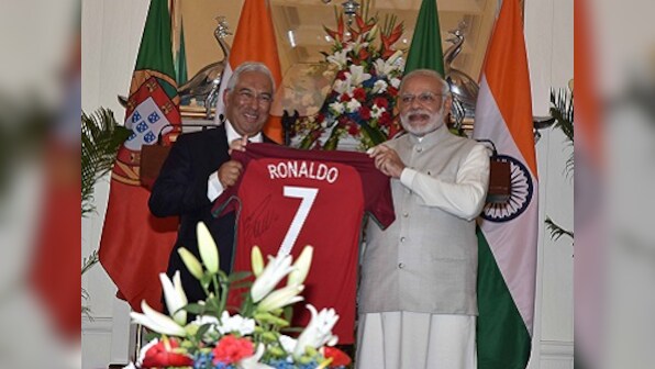 PM Narendra Modi gifted signed Cristiano Ronaldo jersey by Portuguese PM Costa