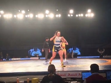 Erica Wiebe of the Mumbai Maharathi in action in PWL. Image courtesy: twitter.com/Official_PWL