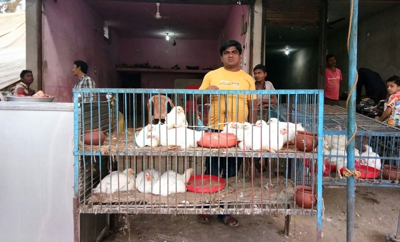 Taufiq's meat and poultry shop. Firstpost/Neeraj Mishra