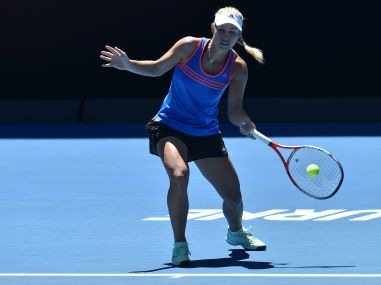 Angelique Kerber during a training session ahead of the Australian Open. AFP