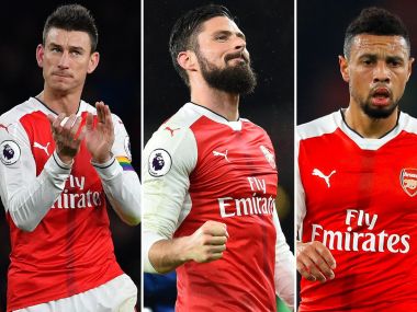 Arsenal's French trio Olivier Giroud, Laurent Koscielny and Francis Coquelin have all agreed contract extensions. AFP