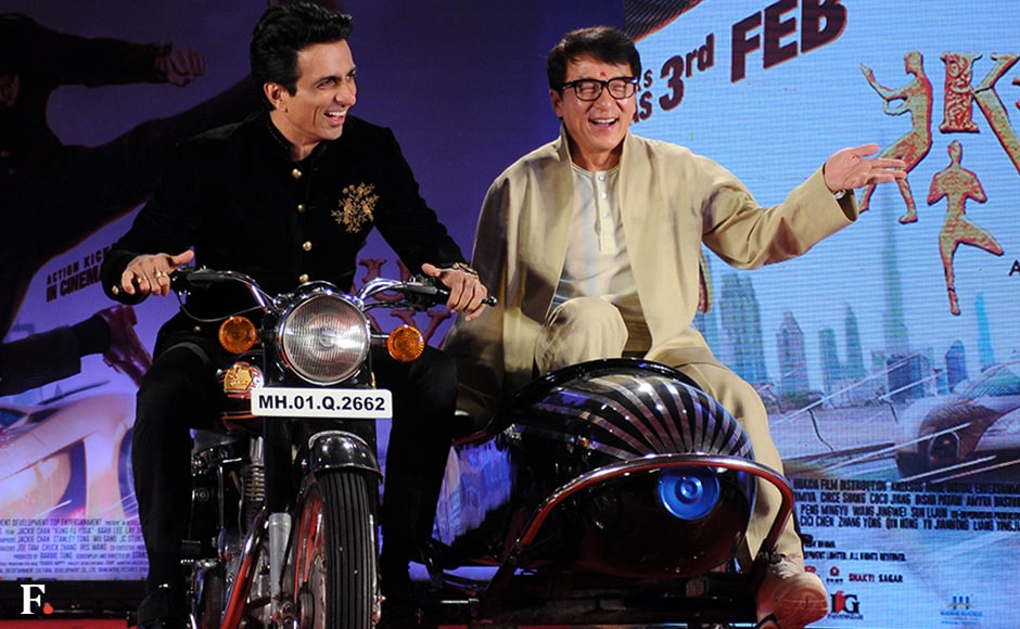 Sonu Sood pulls off a Munnabhai on Jackie Chan. Firstpost/Sachin Gokhale Sonu Sood pulls off a Munnabhai on Jackie Chan. Firstpost/Sachin Gokhale