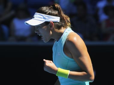 Spain's Garbine Muguruza celebrates her first round win over Mariana Erakovic. Reuters