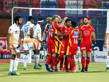 A stunning show by Ranchi Rays against Kalinga Lancers hands them their first win of the season. Image Credit: Twitter: @HockeyIndiaLeag