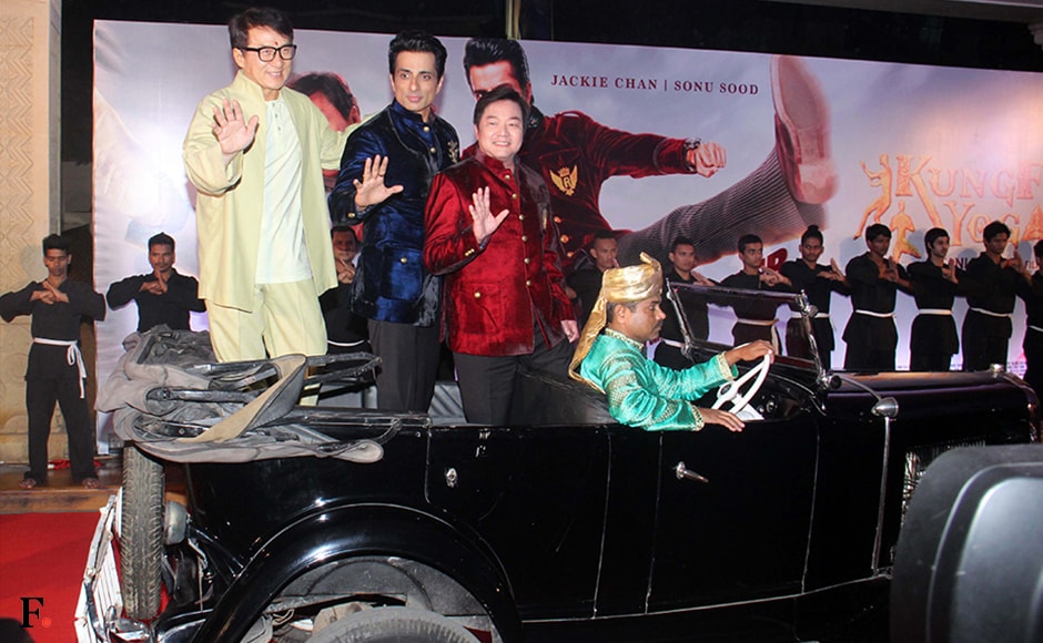 Jackie Chan, Sonu Sood and the director of Kung Fu Yoga, Stanley Tong, greet the fans. Firstpost/Sachin Gokhale Jackie Chan, Sonu Sood and the director of Kung Fu Yoga, Stanley Tong, greet the fans. Firstpost/Sachin Gokhale