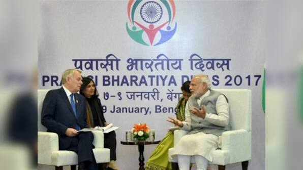 PM Modi meets Frace's Foriegn Minister at Pravasi Bharatiya Diwas, seeks to bolster ties with Paris