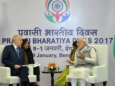 PM Modi meets Frace's Foriegn Minister at Pravasi Bharatiya Diwas, seeks to bolster ties with Paris