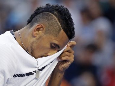 Australia's Nick Kyrgios during the match against Andreas Seppi. AP