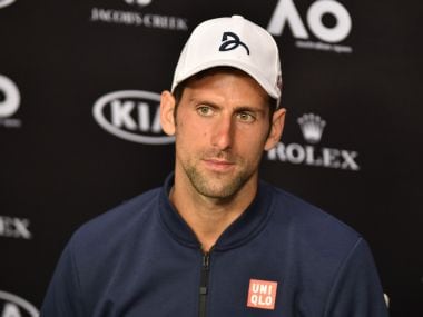 Novak Djokovic speaks during a press conference after his defeat against Denis Istomin. AFP