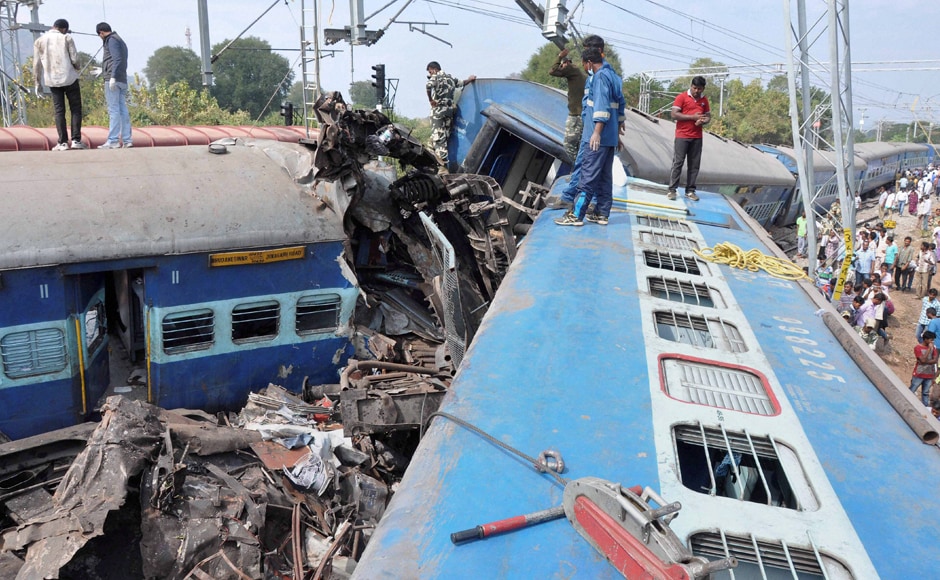 Prabhu ordered an inquiry into the train mishap and announced ex-gratia of Rs two lakh each for the kin of those killed in the derailment. PTI Prabhu ordered an inquiry into the train mishap and announced ex-gratia of Rs two lakh each for the kin of those killed in the derailment. PTI