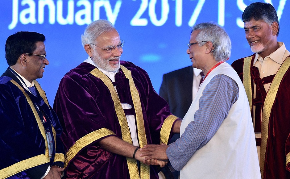 Six Nobel laureates including Prof Muhammad Yunus from Bangaladesh also participated in the Congress. PTI Six Nobel laureates including Prof Muhammad Yunus from Bangaladesh also participated in the Congress. PTI