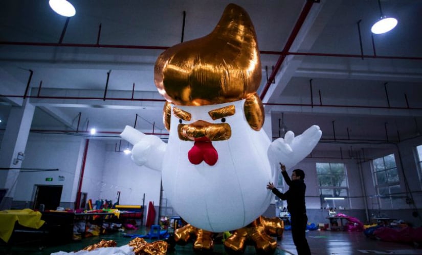 Donald Trump chickens manufactured by Chinese factory. AFP
