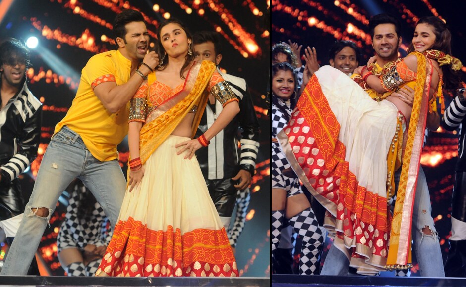 Varun Dhawan and Alia Bhatt pull a 'Humpty Sharma (or Badrinath) ki Dulhaniya' with their act on stage. Photo: Sachin Gokhale/Firstpost Varun Dhawan and Alia Bhatt pull a 'Humpty Sharma (or Badrinath) ki Dulhaniya' with their act on stage. Photo: Sachin Gokhale/Firstpost
