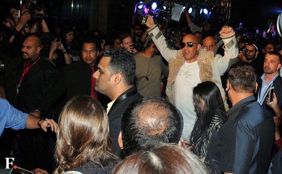 Vin Diesel makes a grand entry. Sachin Gokhale/Firstpost Vin Diesel makes a grand entry. Sachin Gokhale/Firstpost