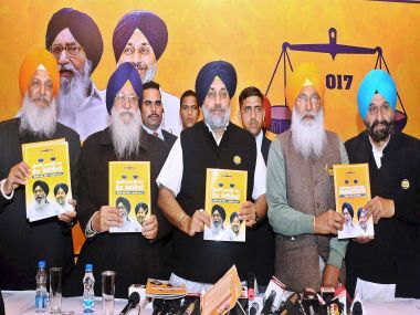 Shiromani Akali Dal President and Punjab Deputy Chief Minister Sukhbir Singh Badal released the party manifesto on Tuesday. PTI