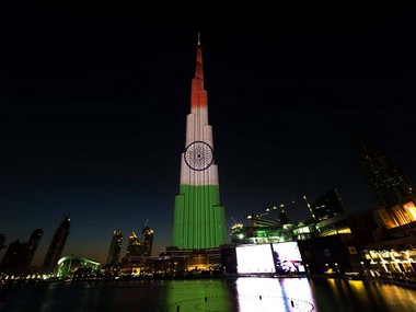 Narendra Modi in UAE: Dubai's Burj Khalifa lights up with Tricolour to mark Indian PM's second visit Narendra Modi in UAE: Dubai's Burj Khalifa lights up with Tricolour to mark Indian PM's second visit
