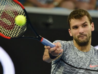 Grigor Dimitrov in action against Denis Istomin at the Australian Open. AFP