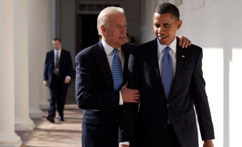 President Barack Obama with vice-president Joe Biden.