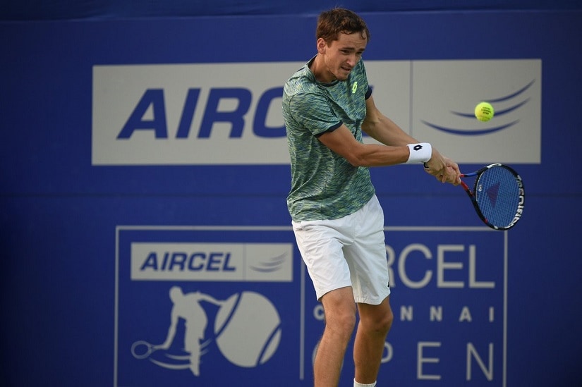 Russian Daniil Medvedev in action. Image courtesy: Chennai Open