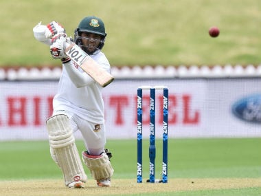 Bangladesh's Mominul Haque plays a shot during Day 1 of the 1st Test against New Zealand in Wellington. AFP